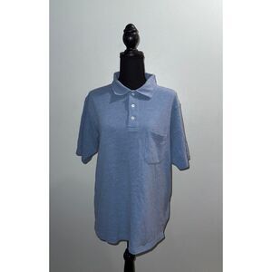 Windham Pointe Mens Blue Polo Shirt Short Sleeve Pocket Casual, Med MINT NO FLAW